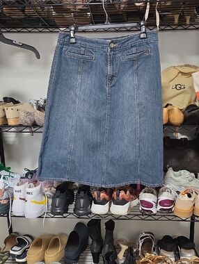 Denim A-Line Skirt in Blue